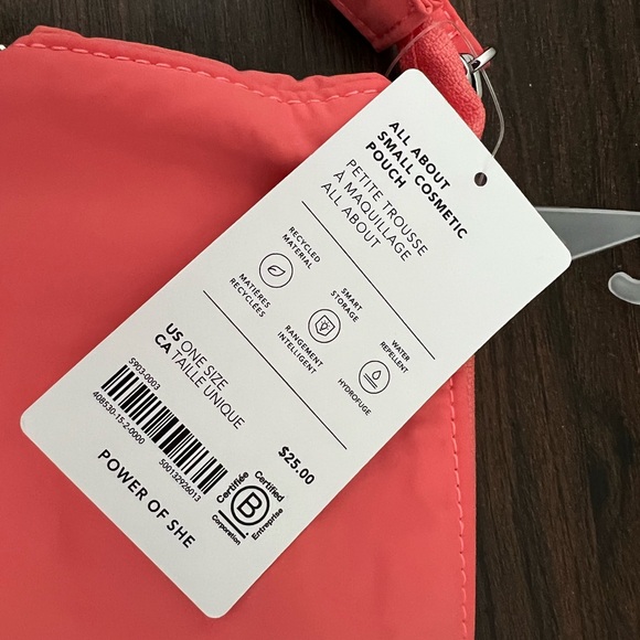 NWT Athleta Vibrant Pink Cosmetic Pouch - Picture 2 of 3